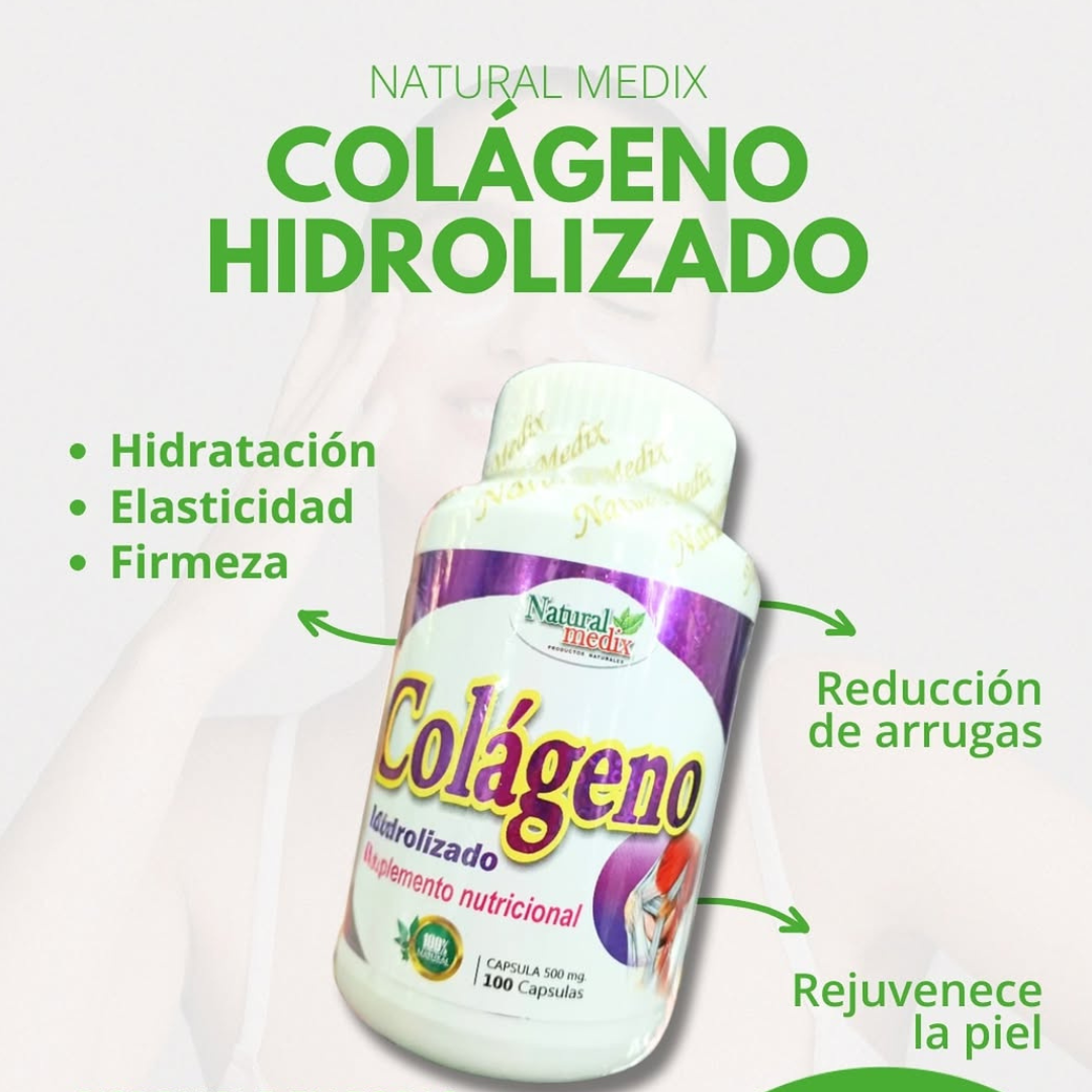 Colágeno Hidrolizado Natural Medix + Vitamina C - ¡Rejuvenece tu Piel, Fortalece Articulaciones y Huesos, y Vive sin Dolor!