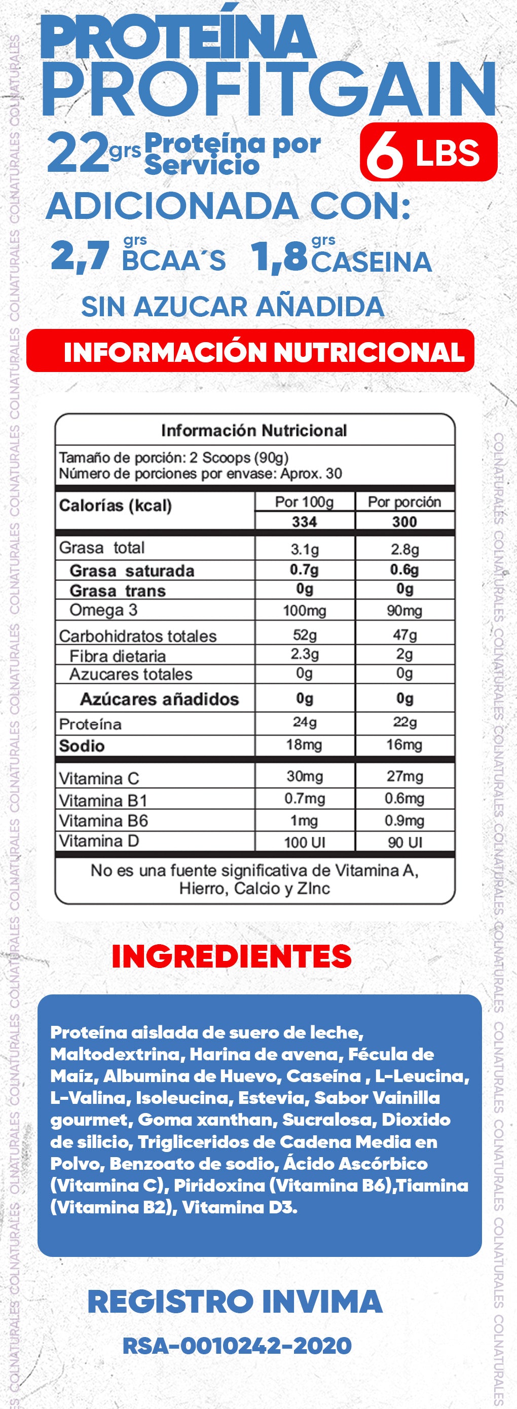 Whey Protein Isolate Profit Gain 6 Lb - Fórmula Avanzada para Volumen y Calidad Muscular