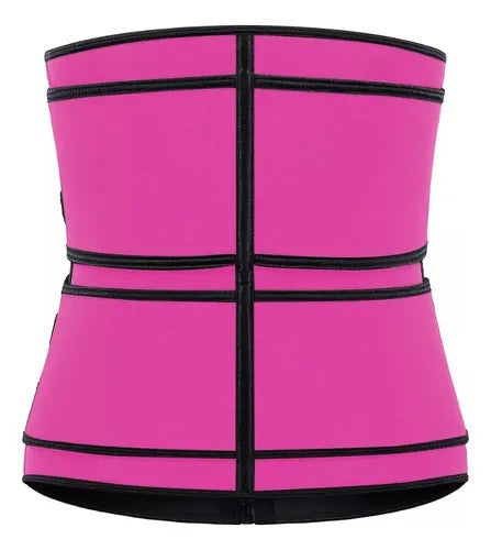 Faja Reductora Deportiva Doble Cinturón Fucsia - ¡Control, Soporte y Estilo para tu Zona Abdominal!