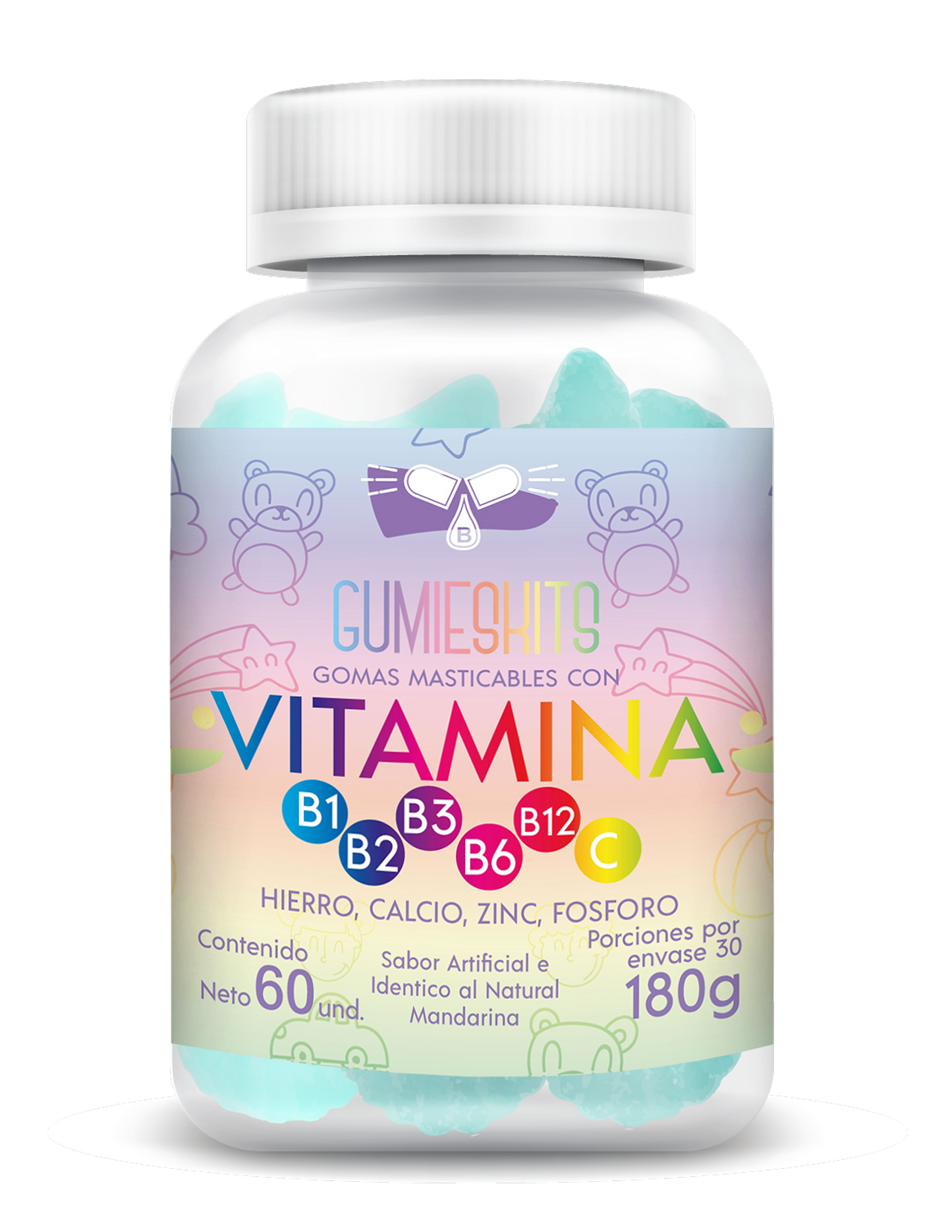 Gomitas Multivitamínicas para Niños (x60) - ¡Crecimiento y Defensa con Sabor a Mandarina!