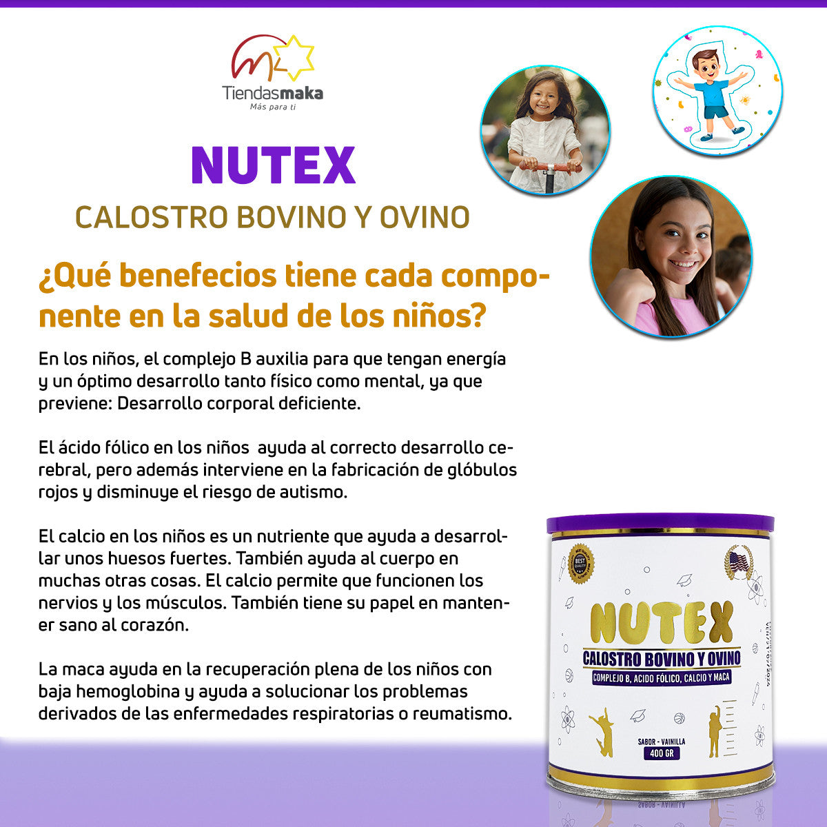 NUTEX - Calostro Bovino y Ovino: Proteína para Crecimiento y Salud Infantil