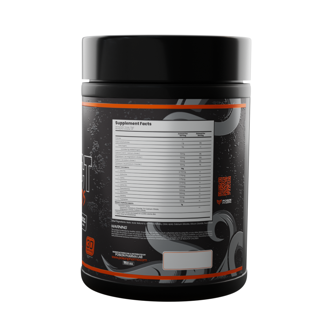 Reaact Aminoácidos Poison Pharma - ¡Explosión de Recuperación y Rendimiento Muscular Extremo!
