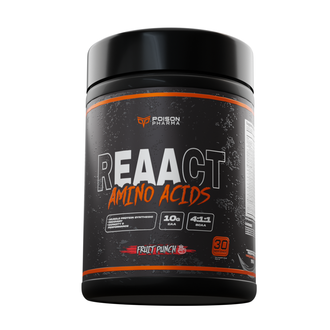 Reaact Aminoácidos Poison Pharma - ¡Explosión de Recuperación y Rendimiento Muscular Extremo!