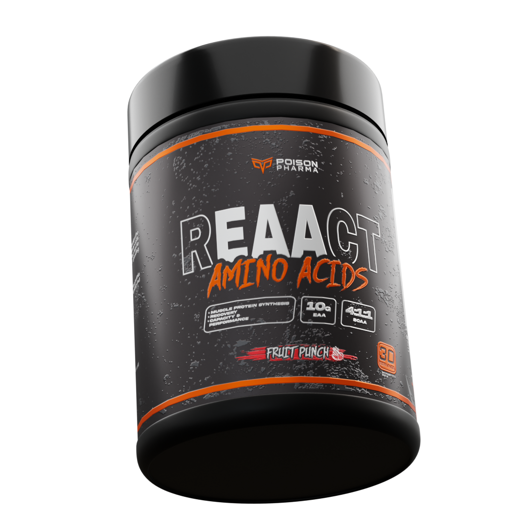 Reaact Aminoácidos Poison Pharma - ¡Explosión de Recuperación y Rendimiento Muscular Extremo!