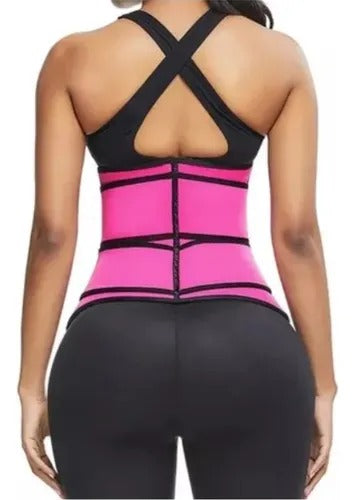 Faja Reductora Deportiva Doble Cinturón Fucsia - ¡Control, Soporte y Estilo para tu Zona Abdominal!
