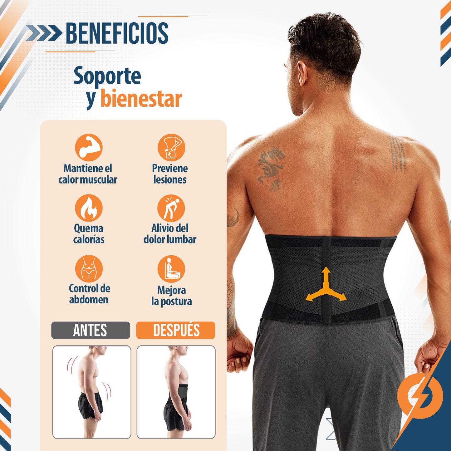 Cinturón de Entrenamiento y Faja Moldeadora "L" - ¡Protege tu Espalda, Potencia tu Rendimiento y Logra la Postura Perfecta!