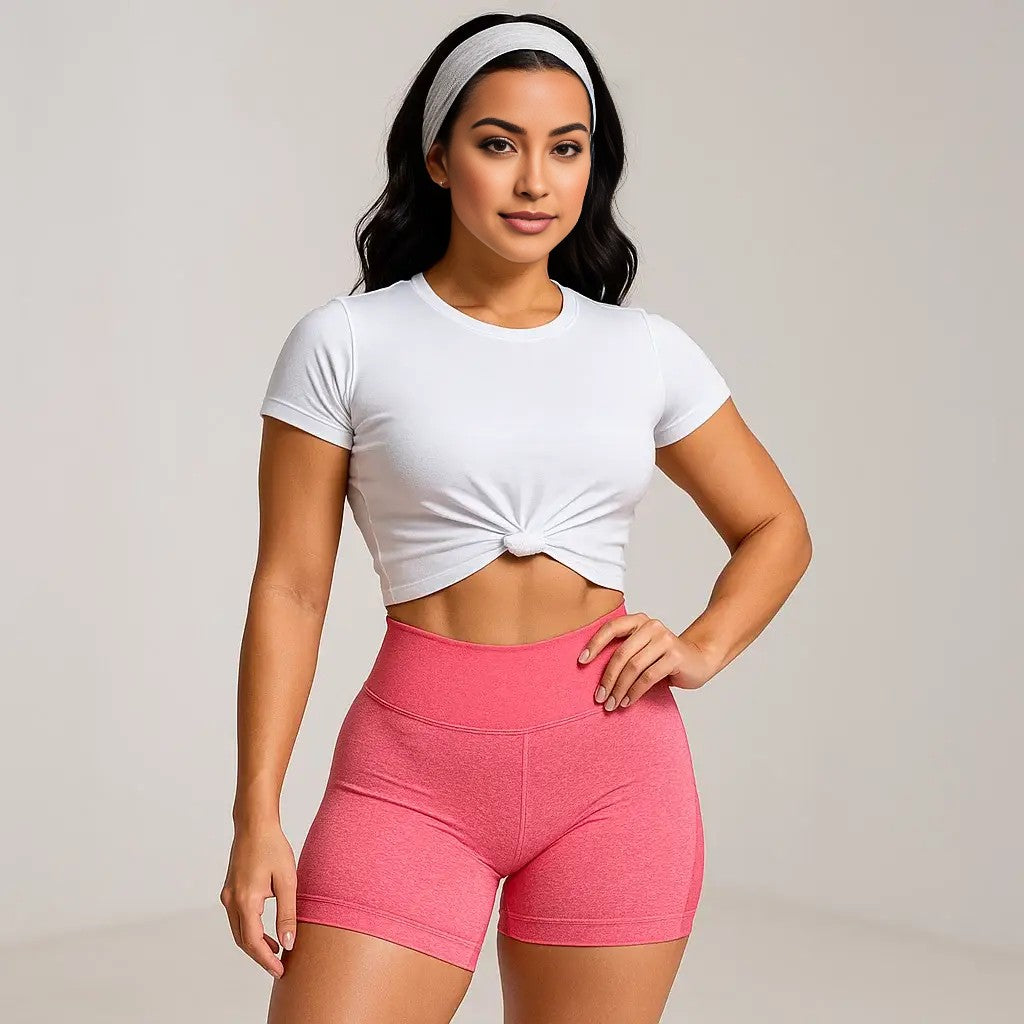 Short Rosado de Entrenamiento - Efecto Levanta Cola